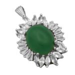 گردنبند یشم نقره زنانه طرح مهتاب