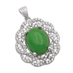 گردنبند یشم نقره زنانه طرح ملوک