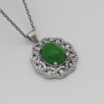 گردنبند یشم نقره زنانه طرح ملوک - Image 2