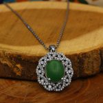 گردنبند یشم نقره زنانه طرح ملوک - Image 3