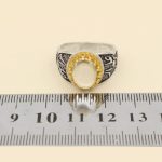 انگشتر در نجف نقره مردانه طرح دور طلایی علمدار - Image 5