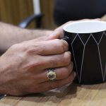 انگشتر در نجف نقره مردانه طرح دور طلایی علمدار - Image 4