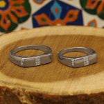 ست حلقه نقره زنانه و مردانه طرح ترنم - Image 3