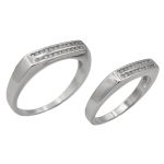 ست حلقه نقره زنانه و مردانه طرح پیوند