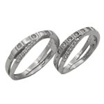 ست حلقه نقره زنانه و مردانه طرح کرانه