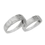 ست حلقه نقره زنانه و مردانه طرح نشان