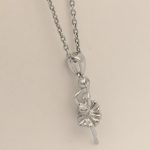 گردنبند فانتزی دخترانه نقره طرح بالرین - Image 3