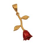 گردنبند فانتزی دخترانه نقره طرح رز