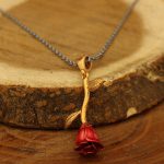 گردنبند فانتزی دخترانه نقره طرح رز - Image 2