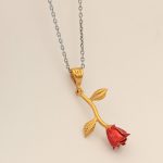 گردنبند فانتزی دخترانه نقره طرح رز - Image 3