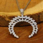 گردنبند فانتزی دخترانه نقره طرح ماه - Image 2