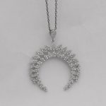 گردنبند فانتزی دخترانه نقره طرح ماه - Image 3