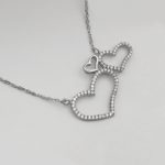 گردنبند فانتزی دخترانه نقره طرح قلب - Image 3