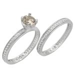 حلقه و پشت حلقه نقره زنانه طرح معصومه