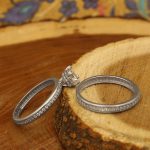 حلقه و پشت حلقه نقره زنانه طرح معصومه - Image 2