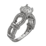 حلقه تک نگین نقره زنانه طرح گلچهره