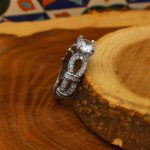 حلقه تک نگین نقره زنانه طرح گلچهره - Image 2