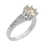 حلقه تک نگین نقره زنانه طرح رعنا