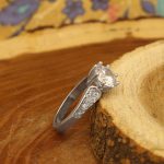 حلقه تک نگین نقره زنانه طرح رعنا - Image 2