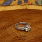 حلقه تک نگین نقره زنانه طرح رعنا - Image 3