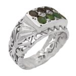 انگشتر چند سنگ نقره مردانه دست ساز طرح منان