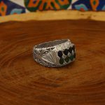 انگشتر چند سنگ نقره مردانه دست ساز طرح منان - Image 2