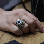 انگشتر چند سنگ نقره مردانه دست ساز طرح فاخر کیخسرو - Image 4