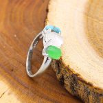 انگشتر چند سنگ نقره زنانه طرح فرشته - Image 2