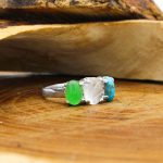 انگشتر چند سنگ نقره زنانه طرح فرشته - Image 3