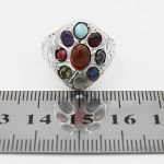 انگشتر چند سنگ نقره مردانه و زنانه دست ساز طرح فروزان + حرز امام جواد (ع) - Image 5