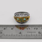 انگشتر چند سنگ نقره مردانه دست ساز طرح رامتین - Image 4