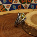 انگشتر چند سنگ نقره مردانه دست ساز طرح رامتین - Image 3