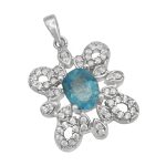 گردنبند توپاز الماس تراش زنانه نقره طرح مهنا