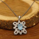 گردنبند توپاز الماس تراش زنانه نقره طرح مهنا - Image 2