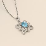 گردنبند توپاز الماس تراش زنانه نقره طرح مهنا - Image 3