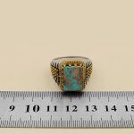انگشتر فیروزه نیشابوری نقره مردانه طرح رولکسی - Image 5