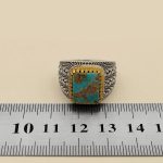 انگشتر فیروزه نیشابوری نقره مردانه طرح حبل المتین - Image 5