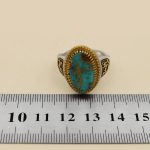 انگشتر فیروزه نیشابوری نقره مردانه طرح یا علی مدد - Image 5