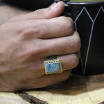انگشتر فیروزه نیشابوری نقره مردانه طرح یا علی - Image 4