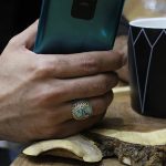 انگشتر فیروزه نیشابوری نقره مردانه طرح صدفی - Image 4