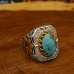 انگشتر فیروزه نیشابوری نقره مردانه طرح مستان - Image 2