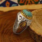 انگشتر فیروزه نیشابوری نقره مردانه طرح مناره - Image 3