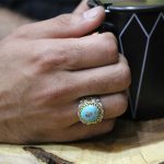 انگشتر فیروزه نیشابوری نقره مردانه طرح مناره - Image 4