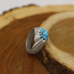 انگشتر فیروزه نیشابوری نقره مردانه دست ساز طرح فاتب - Image 2