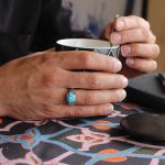 انگشتر فیروزه نیشابوری نقره مردانه دست ساز طرح فاتب - Image 3