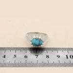 انگشتر فیروزه نیشابوری نقره مردانه دست ساز طرح فاتب - Image 5