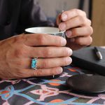 انگشتر فیروزه نیشابوری نقره مردانه دست ساز طرح شعبان - Image 4