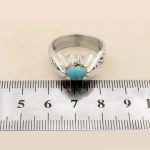 انگشتر فیروزه نیشابوری نقره مردانه دست ساز طرح صداقت - Image 5