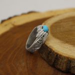 انگشتر فیروزه نیشابوری نقره مردانه دست ساز طرح صداقت - Image 2