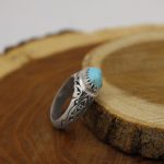 انگشتر فیروزه نیشابوری نقره مردانه دست ساز طرح شاپور - Image 2